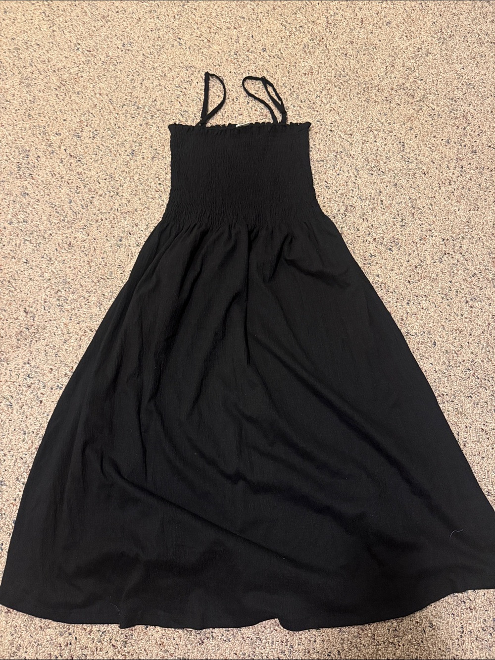 H&M Black Smocked Midi Sundress